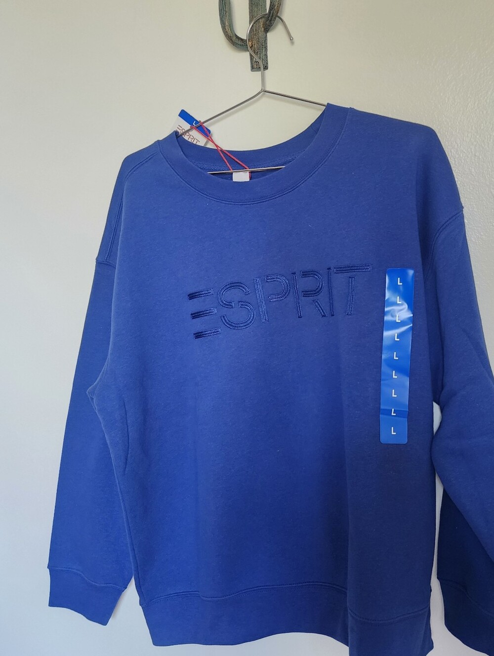Esprit Logo Womens Royal Blue Logo Sweatshirt NWT Size Large